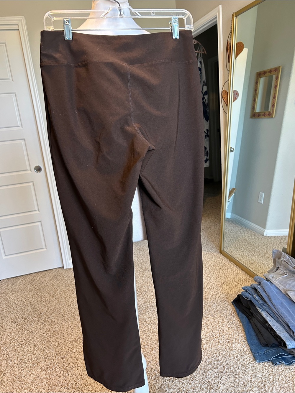 Lucy Activewear Espresso Brown Flare Yoga Pants Size Small Regular VTG - Picture 4 of 6